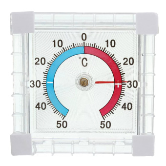 Термометр оконный наружный, биметаллический, ТББ, от -50°C до +50°C, 70x75мм