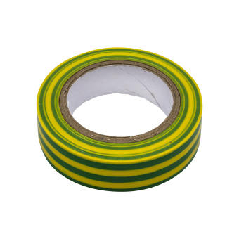 Лента изоляционная, ПВХ, жёлто-зелёная, клей - синтет. каучук, 15ммх10м, толщина 130мкм