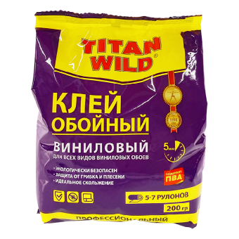 Клей обойный Titan Wild виниловый, 200г, пакет