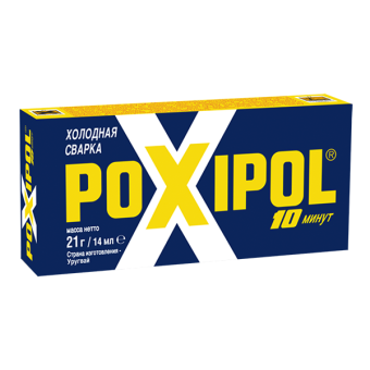 Клей Холодная сварка POXIPOL, двухкомпонентный эпоксидный, серый, 14мл