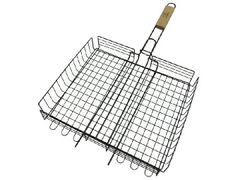 Решетка BBQ5842 для барбекю глубокая малая, хромированная, 420х320мм